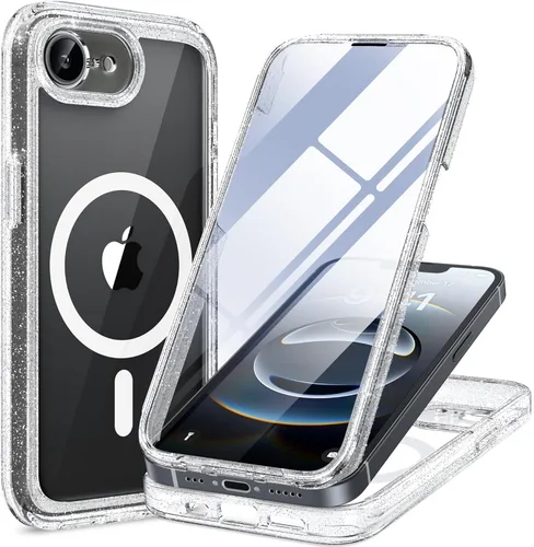 Vista 19 de Miracase Glass Series - Funda para iPhone 11 de 6.1 pulgadas, funda resistente de cuerpo completo mejorado con protector de pantalla de vidrio Negro