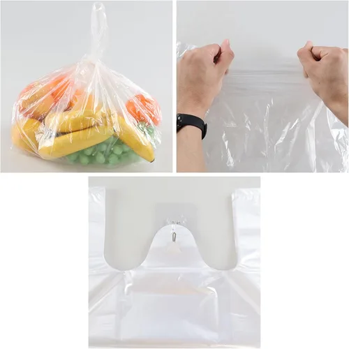 Vista 2 de Gainhope - 320 bolsas de compras de plástico transparente para camisetas, 14.17 x 21.65 pulgadas Llevar a cabo bolsas de plástico