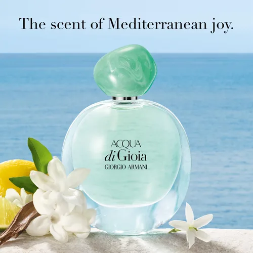 Vista 3 de Armani Beauty – Acqua di Gioia – Eau de Parfum – Fragancia floral afrutada para mujer – Limón Primofiore, jazmín acuático, notas de madera de cedro