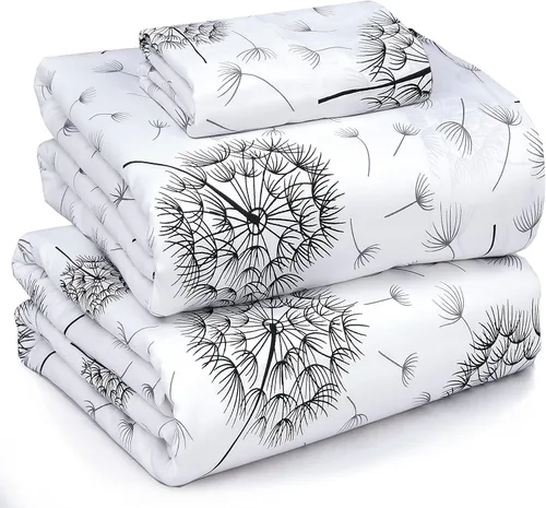Vista 79 de RUVANTI Sábanas 100% algodón percal tamaño Queen, diseño floral refrescante y transpirable, duraderas, con una sensación nítida, suave y cómoda
