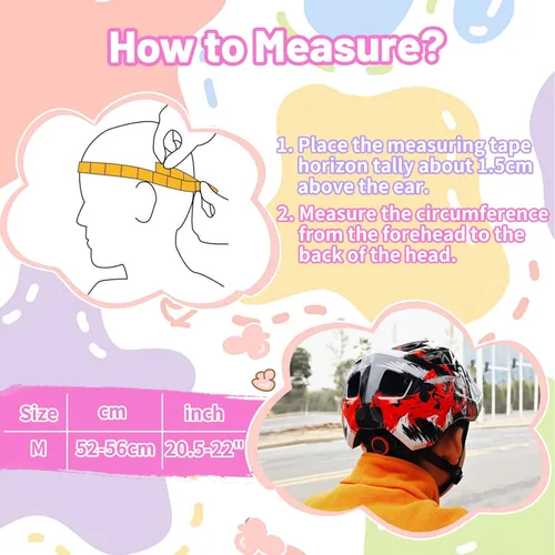 Vista 3 de EULANT Casco integral para niños con protector de barbilla, casco de bicicleta para niñas y niños de 6 años, se adapta a cabezas de 48 a 22.0 in