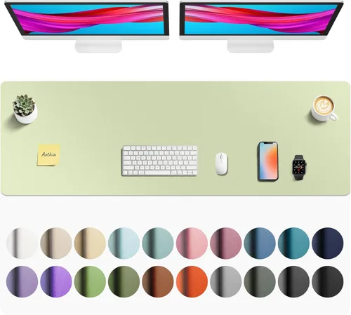 Vista 17 de Aothia Protector de Escritorio de Cuero, Alfombrilla para Ratón, Alfombrilla de Escritorio de Oficina, Secante de Escritorio de Cuero PU