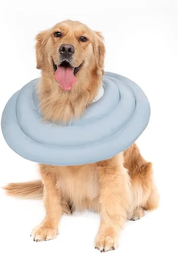 Vista 13 de Conos para perros pequeños, cómodo y ajustable suave cono alternativo después de la cirugía, collar de dona isabelino para la recuperación de perros