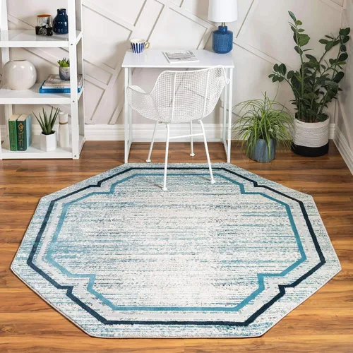 Vista 24 de Unique Loom Oasis Collection - Alfombra de área - Fuente (2 pies x 3 pies, rectangular, gris/marfil)