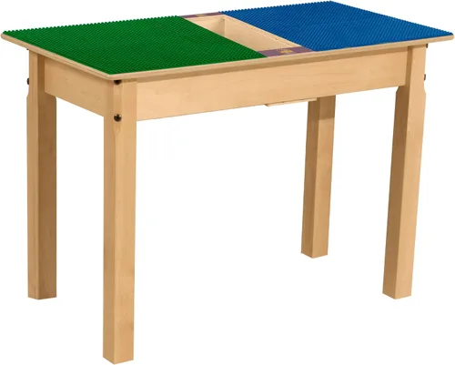 Vista 10 de Contender Time-2-Play Mesa de juego de actividades para niños, compatible con ladrillos Lego, madera contrachapada de abedul extra resistente, 35