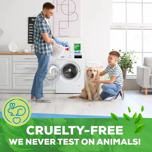 Vista 6 de Detergente para ropa sucia (100 cargas) – Hojas de detergente ecológico para ropa – Cero jarras de plástico para lavadora – Sin desorden y ahorro
