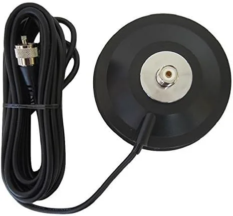 Vista 2 de Workman Soporte magnético de antena de radio PM5-SO CB con enchufe PL-259 y coaxial de 16 pies