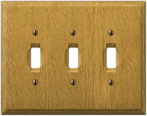 Vista 7 de Amerelle 4025D Carson - Placa de pared, 1 dúplex, madera, roble claro, paquete de 1