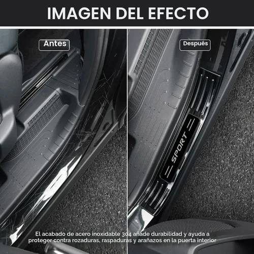 Vista 5 de para Toyota Highlander 2025 2024 2023 2022 2021 2020 Protector de umbral de puerta, Premium 304 Acero inoxidable Protector de entrada de puerta Negro