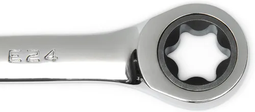 Vista 7 de GEARWRENCH Juego de llaves E-Torx de trinquete de caja doble de 4 piezas - 9224D, plata