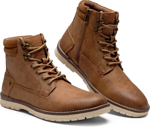 Vista 4 de Vostey Botas de senderismo impermeables para hombre, botas chukka casuales para hombres