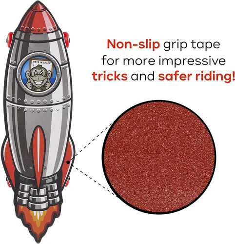 Vista 3 de Skateboard with Printed Graphic Grip Tape. Great for Kids and Teens Cruiser Skateboard with ABEC 5 Bearings, Durable Deck, Smooth Wheels