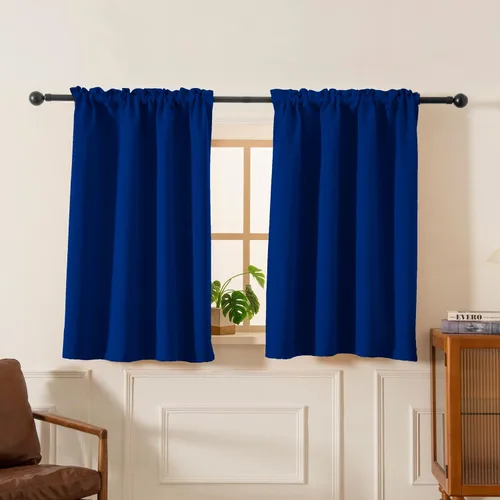 Vista 20 de Pickluc Cortina de media ventana para cafetería, 36 pulgadas de largo, con bolsillo para barra, opaca para ventana pequeña, 2 paneles, 30 x 36 Verde
