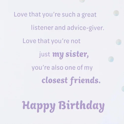 Vista 4 de Tarjeta de cumpleaños de Hallmark para hermana (Te quiero)