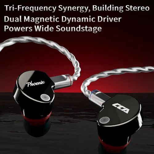 Vista 7 de CCA Phoenix Auriculares de Monitoreo Intrauditivos – Controlador Dinámico de Doble Imán IEM con Sonido Claro HiFi y Graves Profundos, Auriculares