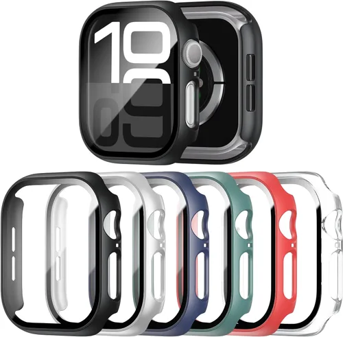 Vista 16 de Paquete de 6 fundas para Apple Watch de 1.496 in Series 3 2 con Negro+Azul+Vino+Púrpura claro+Azul hielo+Blanco