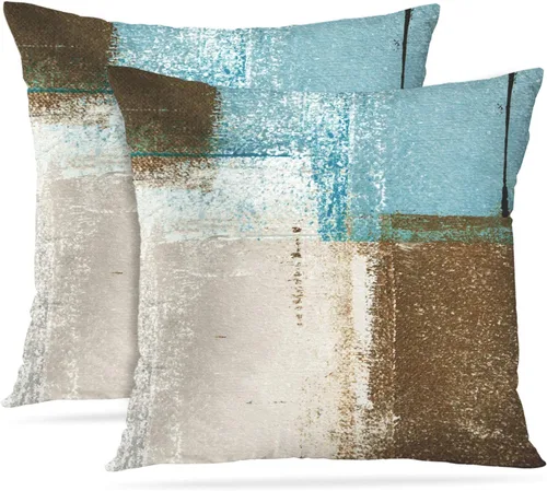 Vista 34 de Britimes Fundas de almohada modernas para decoración del hogar, 16 x 16 pulgadas, juego de 2 fundas de almohada decorativas, fundas de almohada