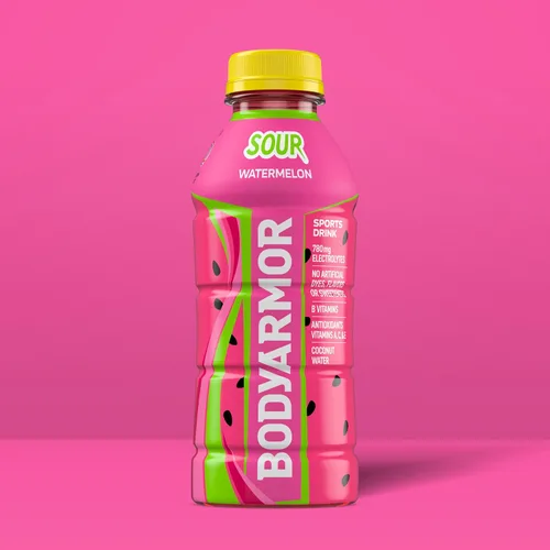 Vista 6 de BODYARMOR Sports Drink, Sour Watermelon, Electrolyte Drink Hydration, 16 Fl Oz Bottles (12 Pack), Flavored Coconut Water with B Vitamins &