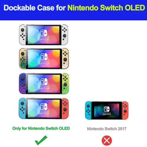 Vista 2 de COMCOOL Dockable Case for Nintendo Switch Oled - [9 FT Military Grade Drop Protection] [with Tempered Glass Screen Protector and Thumb Grips]
