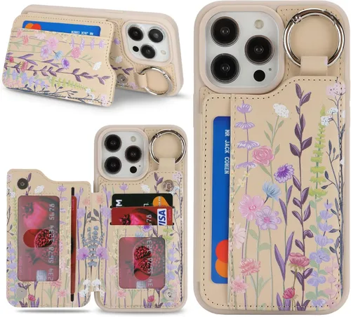 Vista 26 de Havaya Magsafe - Funda tipo cartera para iPhone 14 Pro Max, compatible con tarjetero para mujeres y hombres, 2 en 1, desmontable, magnética, a