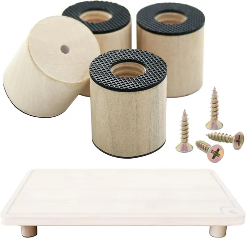 Vista 10 de Tabla de cortar patas ajustables, patas ajustables de madera para tabla de cortar de encimera, kit para elevar y antideslizante tus tablas de cortar