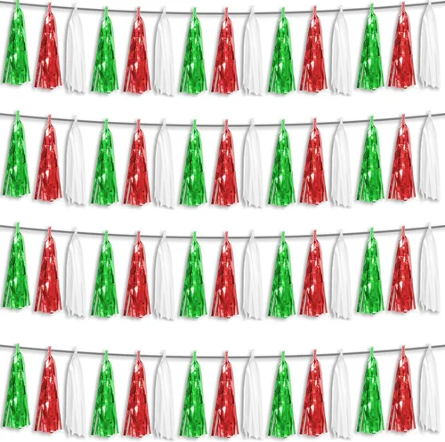 Vista 10 de 4P Guirnalda de Borla de Flecos de Aluminio Metálico Negro para Flotas de Desfile, Despedida de Soltera, Boda, Cumpleaños, Halloween, Navidad