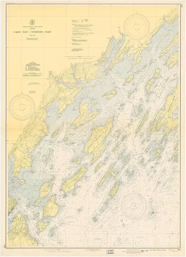 Vista 7 de Casco Bay Maine - Mapa histórico de 1945 (13 x 19 pulgadas, impresión de papel)