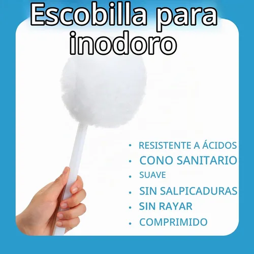 Vista 3 de Eaasty Paquete de 12 cepillos para inodoro con mango largo de plástico a granel, desechables blancos suaves, limpiadores de inodoro, trapeador