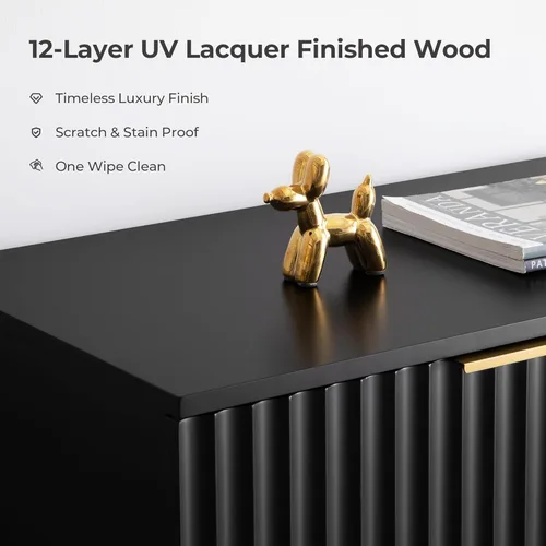 Vista 4 de SICOTAS Aparador Moderno de Entrada - Credenza de Buffet con Almacenamiento, Gabinete con 2 Puertas y Estantes Ajustables, Mesa de Acento para Barra