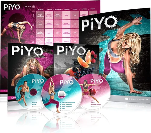 Chalene Johnson's PiYo Kit base, DVD de entrenamiento con videos de ejercicios + Herramientas de fitness y Nutrición Guía.