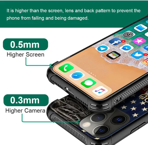 Vista 3 de DAIZAG Funda compatible con iPhone 11 Pro Dios Jesús Bandera Americana, a prueba de golpes, suave, funda para teléfono para niños y hombres, funda
