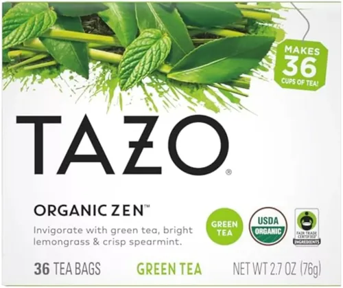 TAZO Bolsas de té, té verde, té zen orgánico regenerativo, 36 unidades