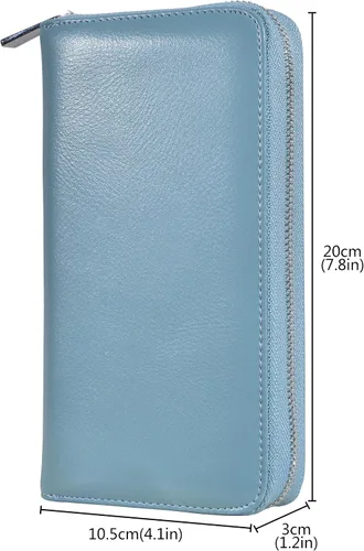 Vista 4 de Easyoulife Cartera de cuero genuino para mujer con tarjetero RFID seguro 36 ranuras