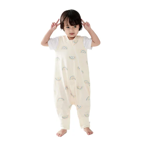 Vista 10 de Duomiaomiao Paquete de 2 bolsas de dormir TOG para niños de 24 a 36 meses, 100% algodón, ligero, saco de dormir con pies, transpirable y cómoda
