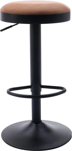 CIMOTA Juego de 1 taburetes de bar redondos giratorios con espalda descubierta ajustable, taburete de bar moderno industrial de piel sintética para