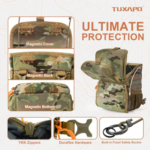 Vista 4 de Binocular Arnés Pecho Pack con Telémetro Bolsa Bino Caso para Caza Senderismo Tiro