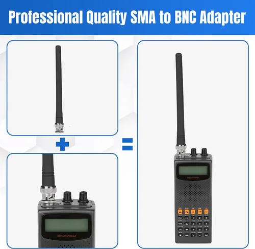 Vista 3 de Adaptador SMA a BNC, 2 unidades, SMA hembra a BNC macho RF coaxial de antena coaxial Conector convertidor de extensión de baja pérdida para BNC