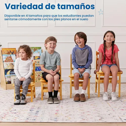 Vista 5 de Silla ECR4Kids montada con espalda escalonada de 3 peldaños, Natural, 2