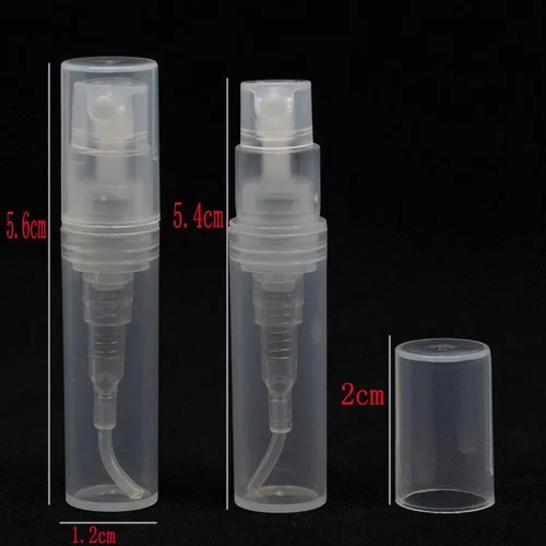 Vista 2 de Mini botella de spray transparente, 5 unidades, 0.1 fl oz, 0.1 fl oz, 0.2 fl oz, botella de spray de plástico vacía de niebla fina, botella