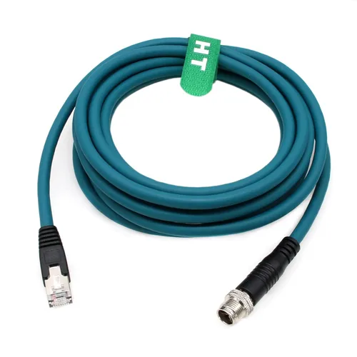 Vista 9 de Cable Ethernet 8 Pin X-Coded M12 RJ45 CAT-7e para Keyence IV3 SR-5000 Matrix Cognex in Sight Data Man Lector de código de barras Sensor de red 5M