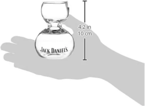 Vista 2 de Jack Daniels Glass - Jigger recto con licencia de vidrio, 1 unidad (paquete de 1), transparente