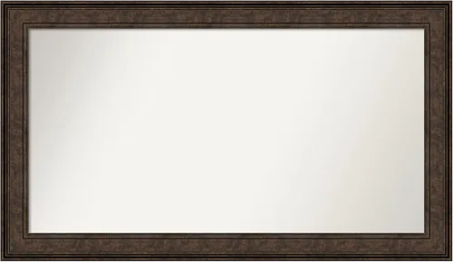 Vista 254 de Amanti Art Espejo de pared personalizado no biselado (25 x 25 pulgadas), marco de bronce acentuado, varios tamaños personalizados, espejo de baño