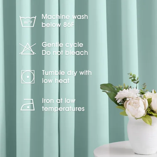 Vista 2 de HOMEIDEAS – Cortinas opacas de 52 x 84 pulgadas de largo, 2 paneles de cortinas para oscurecer la habitación, térmicas, insonorizadas, con ojales