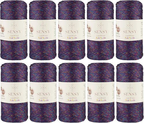 Vista 87 de Sensy Premium 2mm 229.5 metros de cuerda de poliéster 100% cordón de polipropileno Cordón de macramé 2mm Cordón para bolso de crochet Hilo