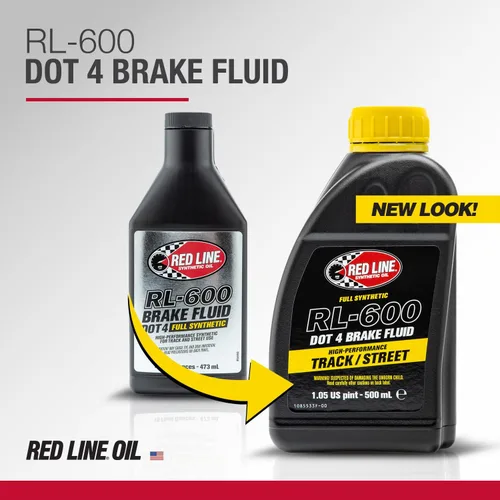 Vista 2 de Red Line 90404 RL-600 Líquido de frenos DOT 4 de alto rendimiento, 16.9 fl oz