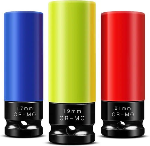 Vista 9 de BOEN Juego de llaves protectoras de rueda de 1/2 pulgada, juego de tuercas sin marcas de impacto, pared delgada, profundo, CR-MO, 6 puntos, juego