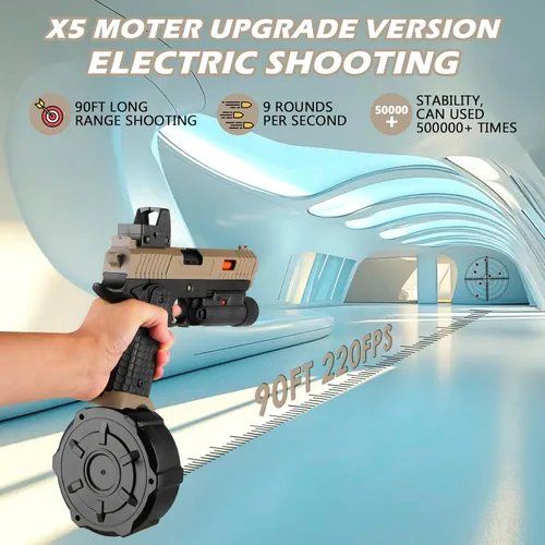 Vista 5 de Juguetes de Gel X5, Versión Mejorada para X2 de Bolas de Gel Automáticas Completas con Gafas de Protección y Tambor, para Juegos al Aire Libre