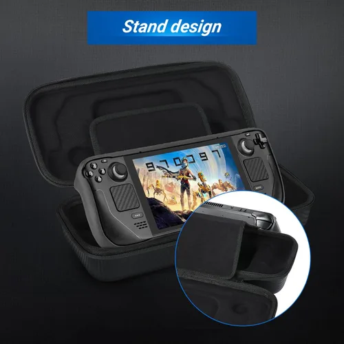 Vista 4 de FunreemaG Carrying Case for Steam Deck,Flexible Stand Design and Protective Hard Shell Carry Case Built-in Charger Storage ,Portable Travel Carrying