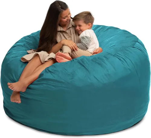 Vista 42 de ULTIMATE SACK 4000 Silla Puf de 4 Pies, Funda de Gamuza Burdeos – Tumbona de Espuma de Gran Tamaño, Asiento de Suelo, Sofá Pequeño o Sofá Cama