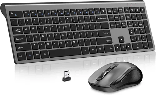 Vista 10 de Teclado inalámbrico, 2.4G USB delgado y silencioso teclado inalámbrico para Windows Chrome Laptop Computadora PC Computadora Notebook Chromebook, 12